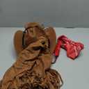 ATAMET Western Cowgirl Outfits for Women Cowgirl Fringe Vest Cowboy Hat Necklace Bandana,70s Hippie Costume for Halloween (Small, Brown)