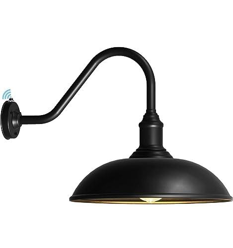DENGNBJ 21 Inch Large Outdoor Barn Light Dusk to Dawn with Extended Arm Gooseneck Light - Waterproof and Rust Resistant Wall Mount Exterior Light Fixture for Farmhouse, Garage, Porch.