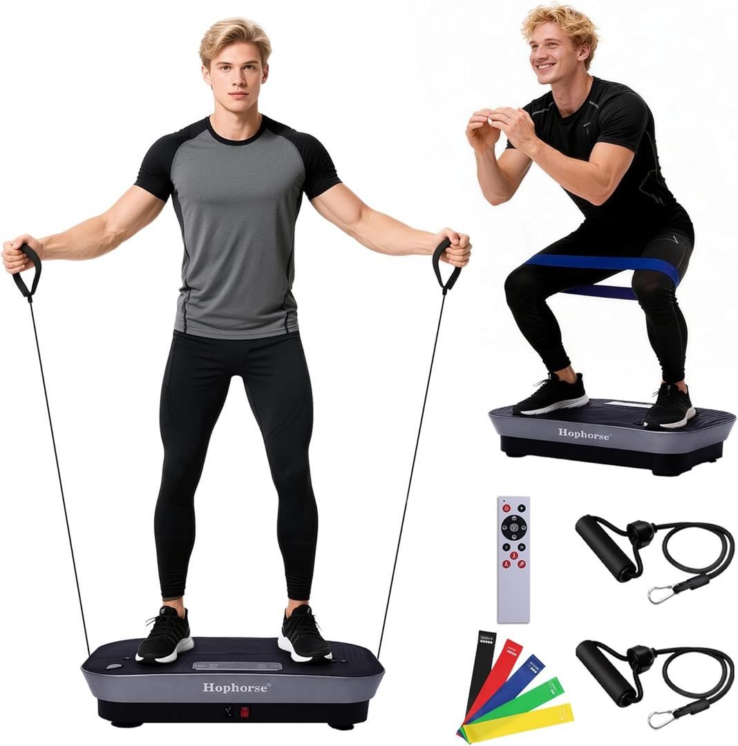 Vibration Plate Machine,180 Speeds Shake Plate for Lymphatic Drainage Weight Loss, Vibrating Fitness Platform 460LB Capacity Whole Body Workout with Bluetooth Home Exercise Gym Equipment for Women Men (Feather Black)