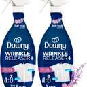 Downy Wrinkle Releaser Spray, All In One Wrinkle Release Spray, Odor Eliminator, Static Remover, Fabric Refresher & Ironing Aid for Clothes, 33.8 Fl Oz (Pack of 2), Light Fresh Scent