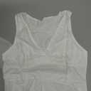 Womens Lace Tank Tops - V Neck Camisole Sleeveless Sexy Going Out Y2K Cropped Halter Vest Top (Large, White)