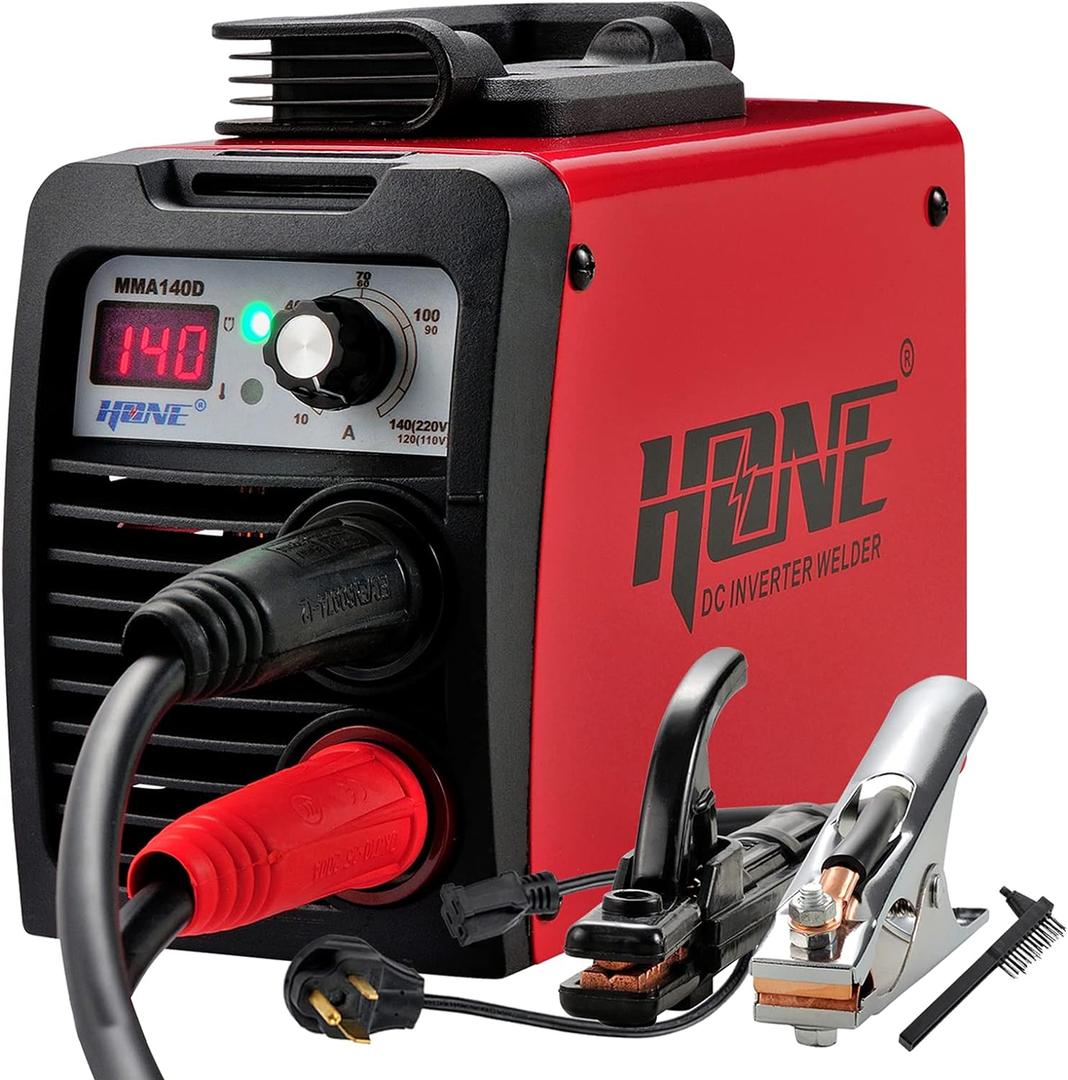 HONE Stick Welder, 110V/220V Actual 140Amp ARC Welder Machine, IGBT Inverter Digital Display LCD Welding Machines with Hot Start Arc Force Anti-Stick, High Efficiency for 1/16"-1/8" Welding Rod.