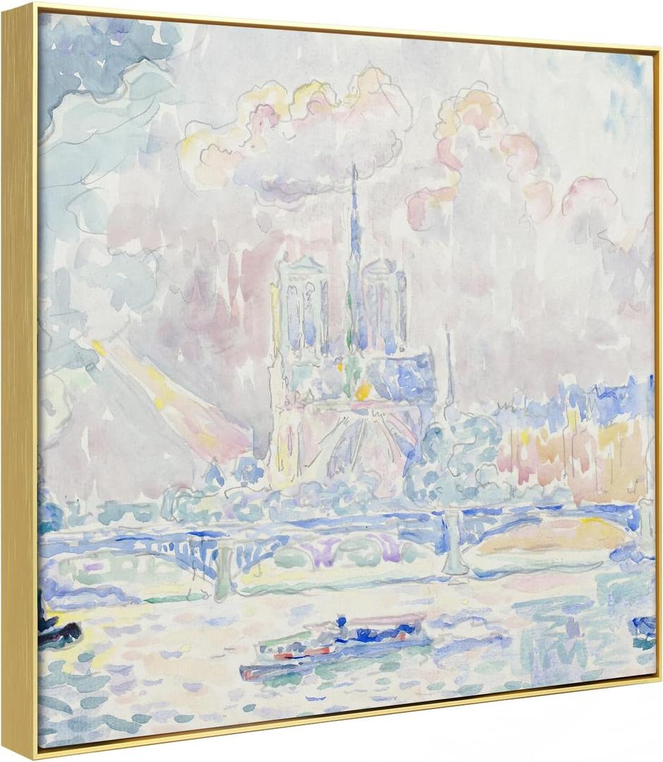 Canvas Floater Frame for 20x20 Oil Paintings with 0.5-0.8 Deep, DIY Metal Floating Frame for Stretched Canvas Art Prints Landscape Portrait, Horizontal or Vertical Display (Gold)