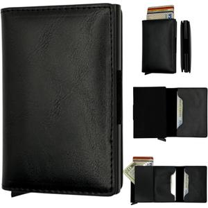 Slim Wallet For Men Gifts For Men Blocking Rfid Wallet For Men Credit Card Holder Men Wallet & Wallet Women Wallets For Men Business Card Holder Case Minimalist Wallet For Man (Black)
