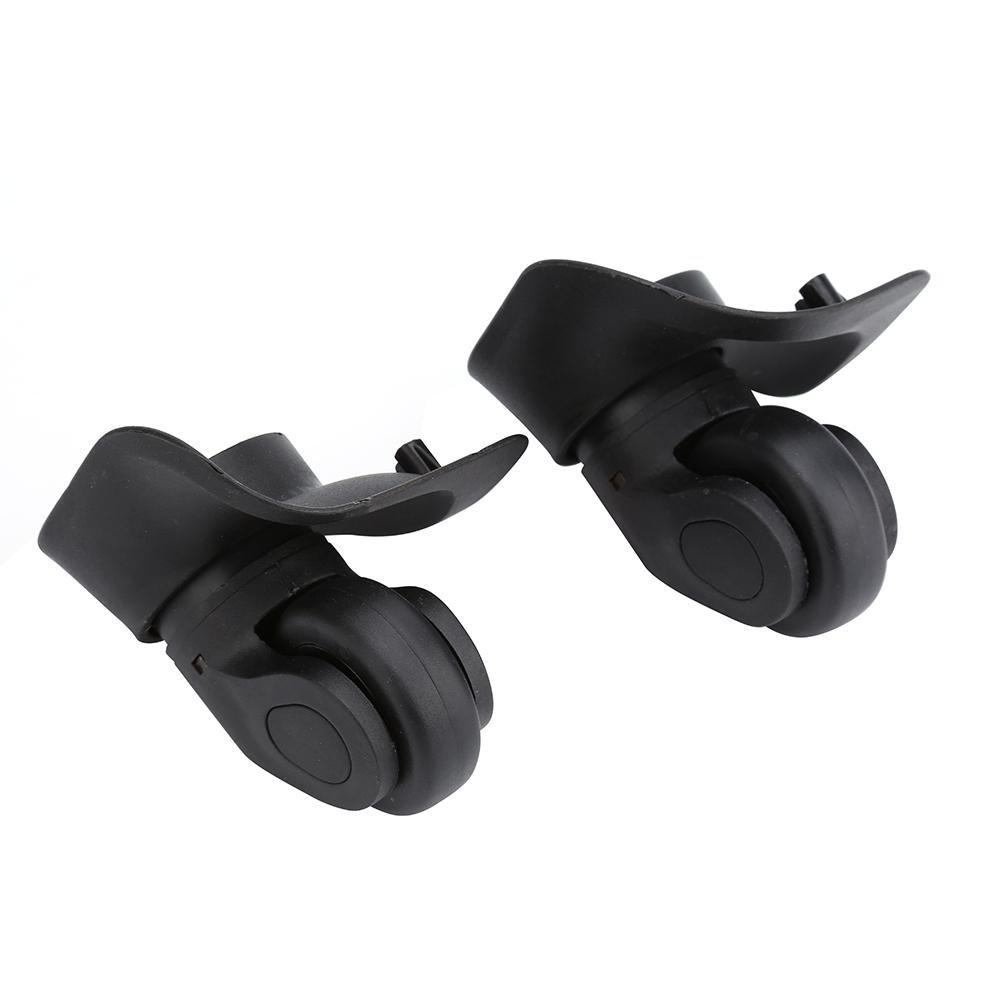 Luggage Wheel Universal Suitcase Spare Wheels, 1 Pair Black PVC Suitcase Replacement Wheels Silent Wear Pulley for Luggage Suitcase Trolley (W041-2 L)