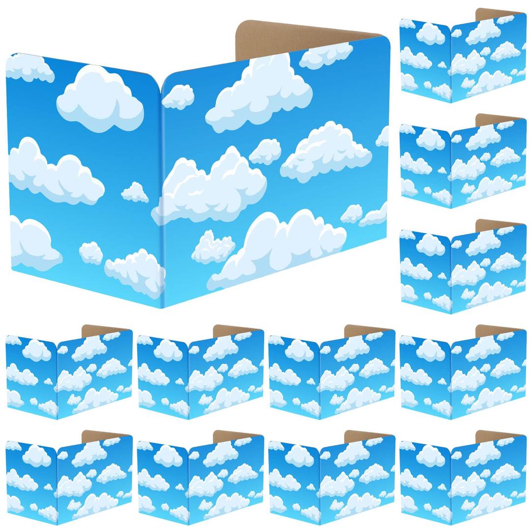 24 Pack Privacy Folders Boards for Student Desks Classroom Desk Divider Desk Privacy Panel Study Reduces Distractions Privacy Boards for Student Teacher Supplies, 19 x 12 Inch (Blue Sky)