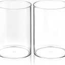 2 Pcs Pen Holder Acrylic Cylinder Container Stylish Clear Acrylic Desk Organizer Round Makeup Brush Storage Desktop Pencil Cup Clear Stationery Organizer for Home School Office Supplies Countertop