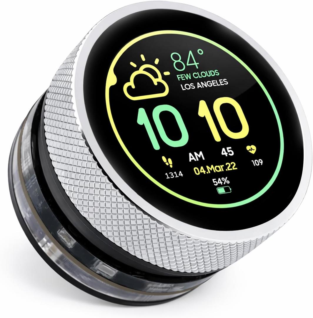 1.28inch ESP32-S3 Round Knob Touch Display, 240240 HMI IPS Rotary Display Development Board, 2.4G WiFi and BLE Capacitive Touch Screen Compatible with Arduino IDE and The LVGL Library