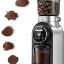 Electric Coffee Grinder, Burr Coffee Beans Grinder with 30 Grinding Settings, Burr Mill Grinder for Home Use, Touchscreen Adjustable 2-10 Cups or 40-Second Timer, Stainless Steel