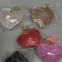 Hicarer Bling Rhinestone Heart Shape Keychains Glittery Heart Tassel Keychains Key Rings for Women Girls
