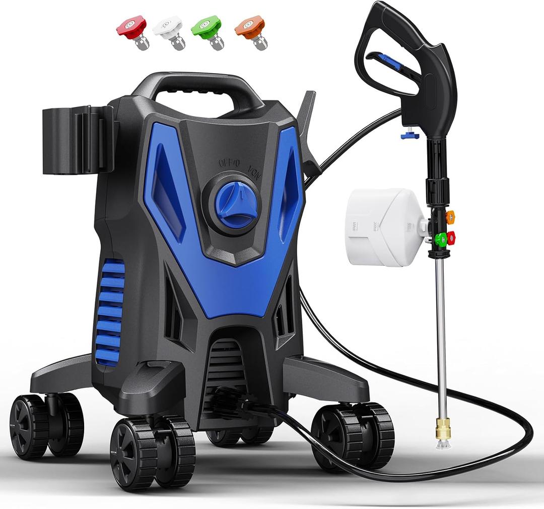 4800PSI PowerWasher with 4 Quick Connect Nozzles, Foam Cannon for Car, Lane, Patio Cleaning
