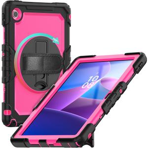 Gylint Case for Lenovo Tab 10.1 inch 2025 Tablet, Rugged Heavy Duty Shockproof Rotating Kickstand Protective Cover for Lenovo Tab 10.1 TB-311FU / Lenovo Tab K10 (2nd Gen) TB-311XU Pink Black