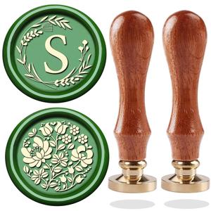 Initial Letter Alphabet S Wax Seal Stamp, Wicker Eucalyptus Sealing With Flower for Wedding Invitation, Gift Wrap, Envelopes, Christmas Card