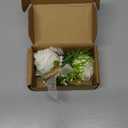 Garisey Artificial Flowers White Rose Wrist Flowers and Men's Corsage Wedding Flowers Ceremony Prom Flower (1 Boutonniere & 1 Wrist Corsage White)