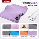 USB Plug-in Heating Pad for Travel Warmth Outdoors, Non-Rechargeable Small Heated Pad 5V Heat Therapy for Pain Relief Abdomen Cramps, 3 Heat Settings & Auto Shut Off (12"x 16") Purple