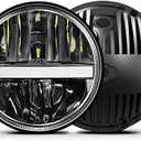 UNI-SHINE 7-Inch LED Headlights - with Amber Turn Signal White DRL, DOT Approved, Hi/Lo Beam, Compatible with Jeep Wrangler JK TJ CJ, Chevy, and Miata