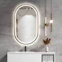 33"x20" Oval LED Bathroom Mirror, Oval Lighted Vanity Bathroom Mirror with Gold Frame Anti Fog Smart Mirror with 3 Colors Dimmable for Makeup, Frontlit, Waterproof Horizontal/Vertical