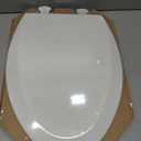 Bemis 1500EC Durable Wooden Toilet Seat, Easy Clean Hinges, Made in USA, Elongated, White