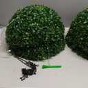AILANDA 2 PCS 16'' Artificial Plant Topiary Ball for Outdoor, Faux Boxwood Balls Garden Spheres Decorative Balls with 8 Layers Leaves Faux Plant for Backyard, Porch, Wedding and Spring Home Décor