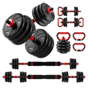 Adjustable Dumbbell Set, 10/20/30/45/70/90lbs, 5 in 1 Multi-Function Dumbbells Set Converts to Barbell & Kettlebell, Weight Set for Home Gym Workout, Suitable for Men/Women Strength Training
