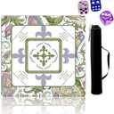 Lemon Mahjong Mat, Patriotic Mahjong Mat Anti Slip Noise Reduction Rubber Game Table Cover Multi Purpose, for Mahjong, Card, Board Tile Games,with 3 Free Dice & 1 Carrying Bag (A18)