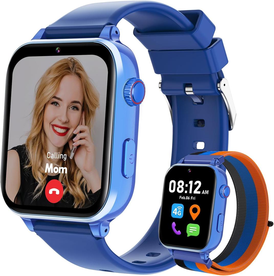 4G Kids Smart Watch for Boys Girls with GPS Tracker, Kid Smartwatch Phone Call SOS Video Call for Kids Birthday Gift Ages 4-12