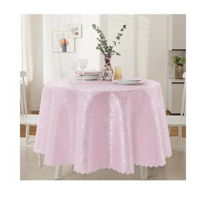 Scroll Damask Light Pink Satin Round Tablecloth 60"X60"，Round Tablecloth Stain Resistant Wrinkle Free Silkly Soft Table Cloths for Dining Room, Indoor and Outdoor Use