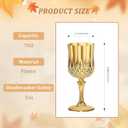 7OZ Plastic Wine Glasses, Disposable Goblets Drinking Glasses Crystal Vintage Water Cups Unbreakable Champagne for Valentines Day, Wedding, Parties (24, Gold)