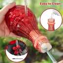 Hummingbird Feeder, Hand Blown Glass Hummingbird Feeders for Outdoors Hanging with Ant Moat, 5 Feeding Ports, Leak-Proof, 20 Ounces, Never Fade Garden Backyard Decoration, Gift for Mom Dad