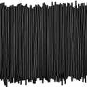 Plastic Coffee Stirrers | Plastic Straws - 5 Inch Coffee Stir Sticks | Cocktail Straws | Disposable Stir Sticks | Disposable Drinking Straws For Coffee & Cocktail (Black, 1000)