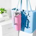 Bogg Bag Cup Holder for Stanley Bogg Bag Drink Holder Attachment 40OZ Water Bottle Holder Adjustable Cup Holder Accessories for Bogg Bag/Beach Hole Bag Take Out Cup Carriers(2Pack Rose)