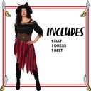 Spooktacular Creations Plus Size Pirate Costume Women Halloween Costumes with Pirate Hat for Halloween Cosplay Parties (Medium)