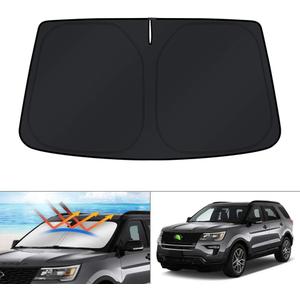 KUST Windshield Sun Shade for 2011-2019 Ford Explorer SUV Accessories, Custom Fit Car Front Sun Shade Foldable Window Shade Sun Visor Protector Blocks UV Rays