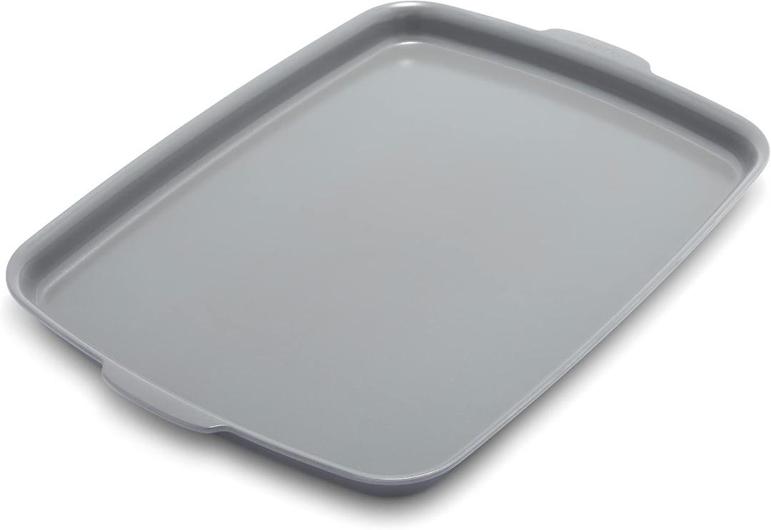 GreenPan Premiere Ovenware Healthy Ceramic Nonstick 18" x 13" Half Rectangular Baking Pan, PFAS-Free, Warp-Free Bakeware, Durable Quick Heating, Oven & Broiler Safe to 600F, Dishwasher Safe, Gray, 18" x 13" Half Sheet Pan