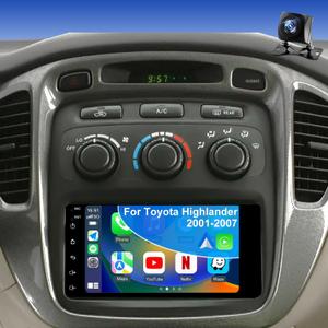 5GWifi Upgrade Car Radio for Toyota 4Runner 2003-2009, Tundra 2003-2006, Highlander 2001-2007, Camry 2002-2006, FJ Cruiser 2007-2014, 7inch Touchscreen Stereo GPS Wireless Carplay Android Auto Camera