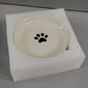 6 Pack Cat Food Bowl, Ceramic Cat Bowls, Anti Whisker Fatigue Cats Bowl Set,5.5 Inches Shallow Wide Kitten Plates for Food and Water (Cat's Paw Style)