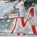 Brightown Christmas Garage Door Cover 7 x 16 ft Decorations, with Magnetic Hook and Elastic Cord for Easy Installation, Large Banner Backdrop for 2 Car Garage Door Party Wall Door Gate (White)