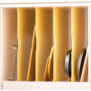 4 Set Trim-to-Fit Wood Tray Dividers for Cabinet, Cookie Sheet Organizer, Multi Layer Embedded Plug-in Board Storage, Cuttable DIY Storage Divider Insert for Kitchen Bedroom Cabinet Closet