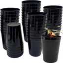 Stadium Cups, 16 oz, Reusable Plastic Tumblers, 30 Pack (Black)