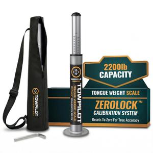 TowPilot Trailer Tongue Weight Scale - 2200 lb Capacity, Trailer Tongue Scale for Travel Trailers, RVs & Campers, ZEROLOCK Precision Calibration System for Boat & Cargo Trailers - Silver