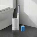 Toilet Brush with 120 Refills, White Toilet Cleaning Brush, Toilet Bowl Brush, Toilet Brush Refill for Efficient and Deep Scrub Toilet