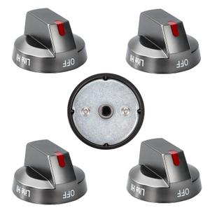 Upgraded DG94-04167B Gas Stove Knobs for Samsung Stoves/Ovens(5pcs), DG94-04167B DG94-03950E for Samsung Gas Stove Knobs, Fit for NX60A6511SG/AA NX60A6711SG/AA NX60A6751SG/AA, Black