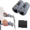 SPRING SEAON Walker Hand Pads Fluffy Walker Handle Cushions Non-Slip Universal Walker Grips Padded Hand Covers Soft Pads for Walkers for Seniors Walker Pads for Handles Folding Rolling Wheelchair, Rollator Handle, Elderly Grippers 2 Pack (Gray)