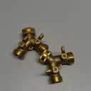 HQMPC 2 Way Hose Y Valve Hose Splitter Garden Hose Y Valve Connectors 2 way shut off valves With Solid Brass Handle Brass Y Valves Water Garden Hose Adapter 3/4"GHT Thread Extra 4 Presure washers