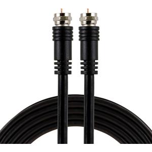 RG6 Coaxial Cable, 15 Ft. F-Type Connectors, Double Shielded Coax, Input Output, Low Loss Coax, Ideal for TV Antenna, DVR, VCR, Satellite Receiver, Cable Box, Home Theater, Black, 33627