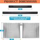 20 in. High Fireplace Screen Mesh Curtain | 2 Panels w/Adjustable Rod and Valance Kit | 19-Gauge Steel