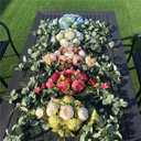 H&S BRIDAL Wedding Arch Flowers, 30 Inch Rustic Artificial Floral Swag for Door Lintel, Green Leaves Rose Peony Sunflowers Table Centerpieces Home Decoration
