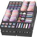Reli. Sock Organizer (14 Pack) | 132 Cell Underwear Organizer | Drawer Dividers for Underwear, Sock, Tie, Bras, Clothing, Baby Clothes | Foldable Fabric Storage Bins for Drawer, Closet, Dresser (Gray)