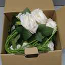 LVEFIT Artificial Rose Flower Ivory Flowers Ivory Roses White Roses Silk Flowers 30 pcs with Long Stem Silk Roses Bouquet for Wedding Bridal Shower Party Home Decoration