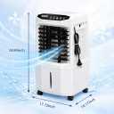 White and Black Portable Air Conditioner Fan, Evaporative Air Cooler with Remote Control, 3 Fan Speeds, 1600ml Water Tank, 2/4/8 Hour Timer, Adjustable Airflow, for Bedroom Office Desk